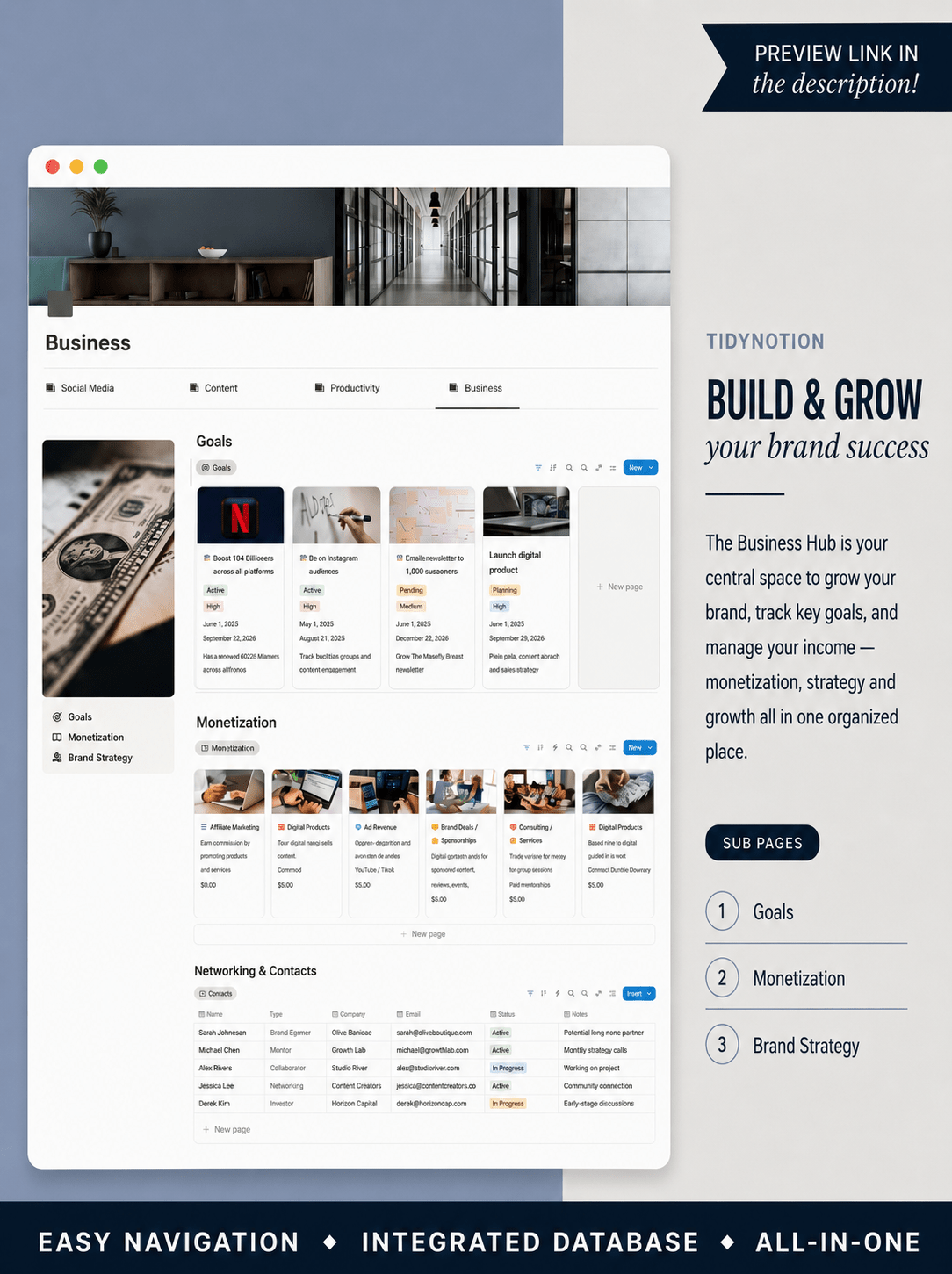 Stop running your content from scattered notes. One complete system, your Notion Social Media Planner, to handle your content, tasks, and growth — set up in 5 minutes. - TidyNotion