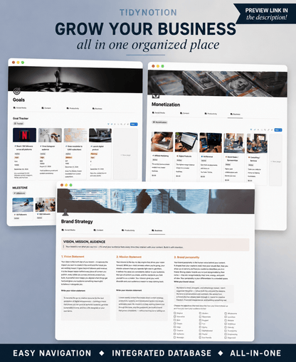 Stop running your content from scattered notes. One complete system, your Notion Social Media Planner, to handle your content, tasks, and growth — set up in 5 minutes. - TidyNotion
